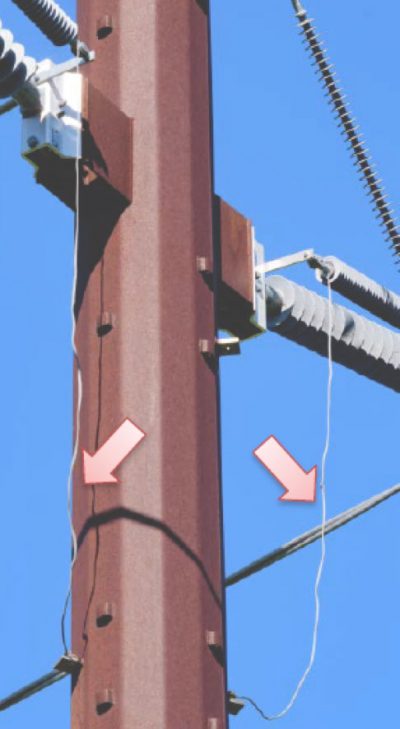 Линия 138 кВ с возможностью усталости свинца.