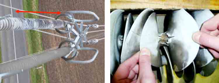 Отказ полимерного длинностержневого изолятора напряжением 400 кВ.